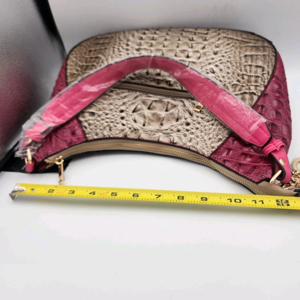 MKF Collection Nayra Embossed Shoulder Hobo Bag‎ Pink Charcoal By Mia K - NWT